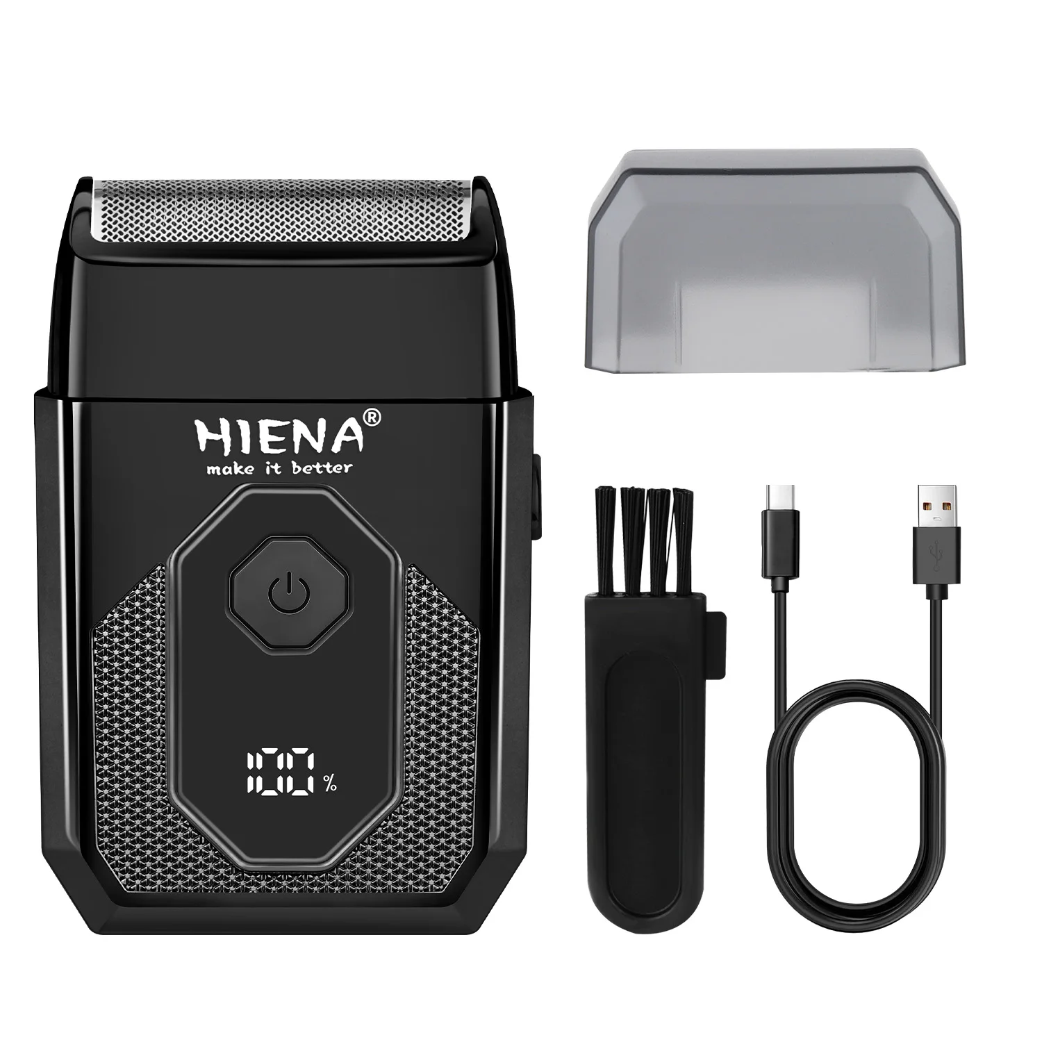 HIENA 남성용 전기면도기, LED 디스플레이가 있는 왕복식 면도기, US..