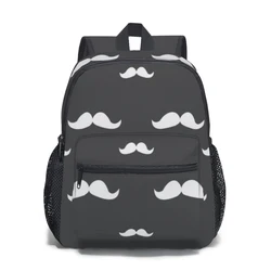 2023 Children Backpack Toddler Kids School Bag Retro moustache background Kindergarten Bag for Girl Boys