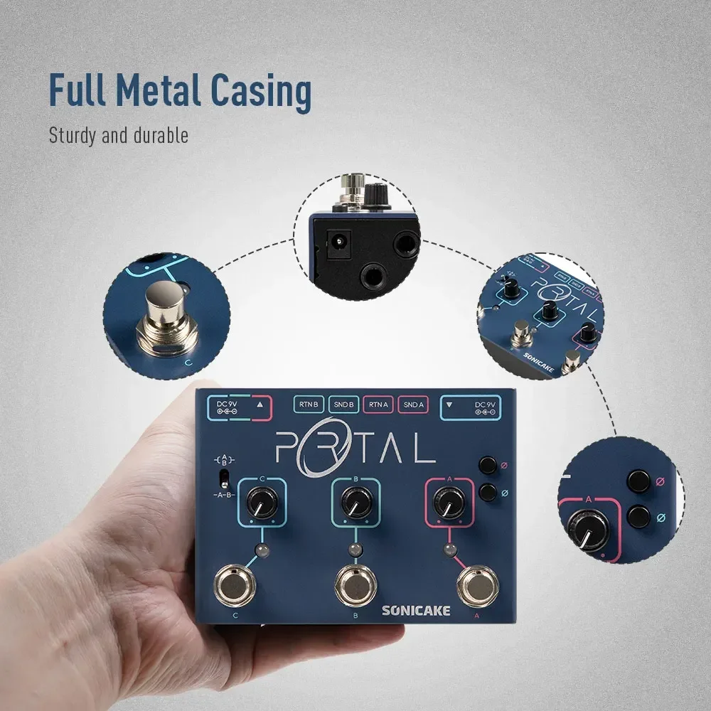 SONICAKE Portal Active Signal Mixer 3-Channel Multi Effects Pedal ABY FX Loop Analog Line Selector QDS-06 Footswitch guitar effect pedal guitar effects pedal