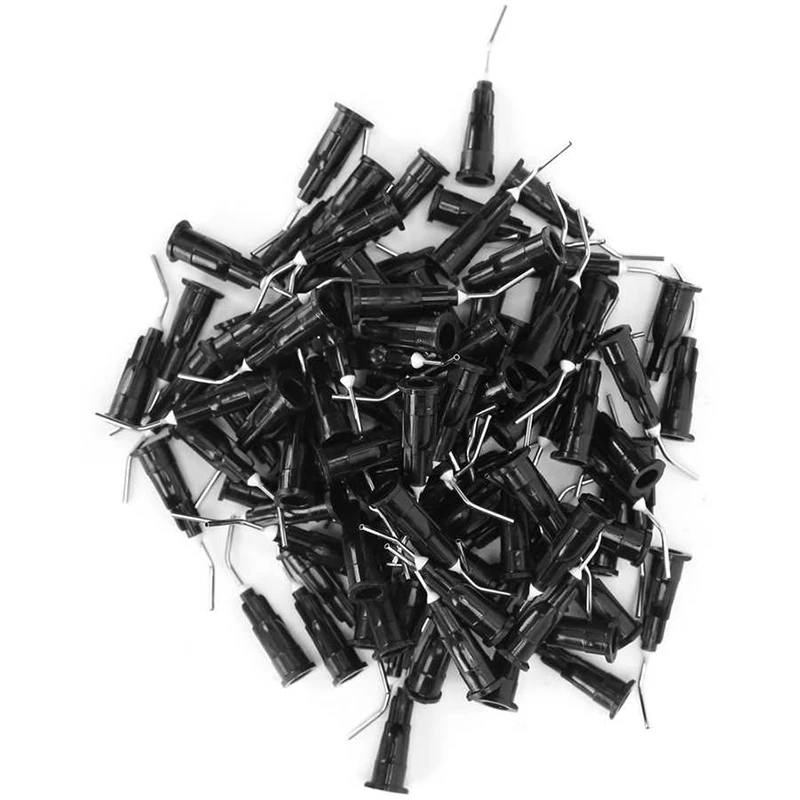 100Pcs Disposable Dental Irrigator Bent Needle Tips 18/20/22/25G Dentistry Flow Sealant Etchant Resin Acid Reagent Syringe Tip