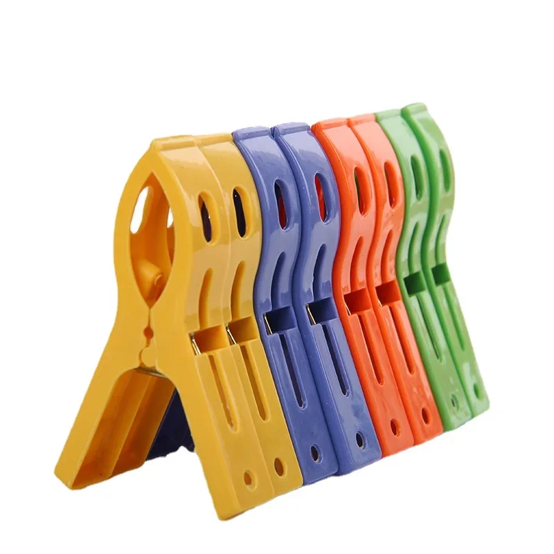 Hanger Clips Plastic Spring Clamp Windproof Beach Towel Clips Clothes Pins 8pcs 7cm