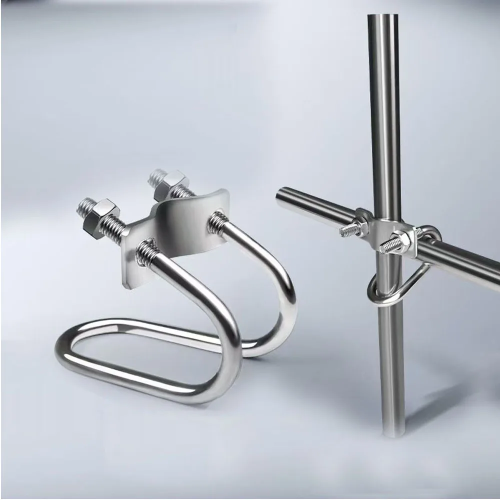 M8 M6 Galvanized Double U-shaped Screw Cross Bolt Steel Tube Fastener Clip Pipe Connector Scaffolding Fixing Clamp Cross tube rolling