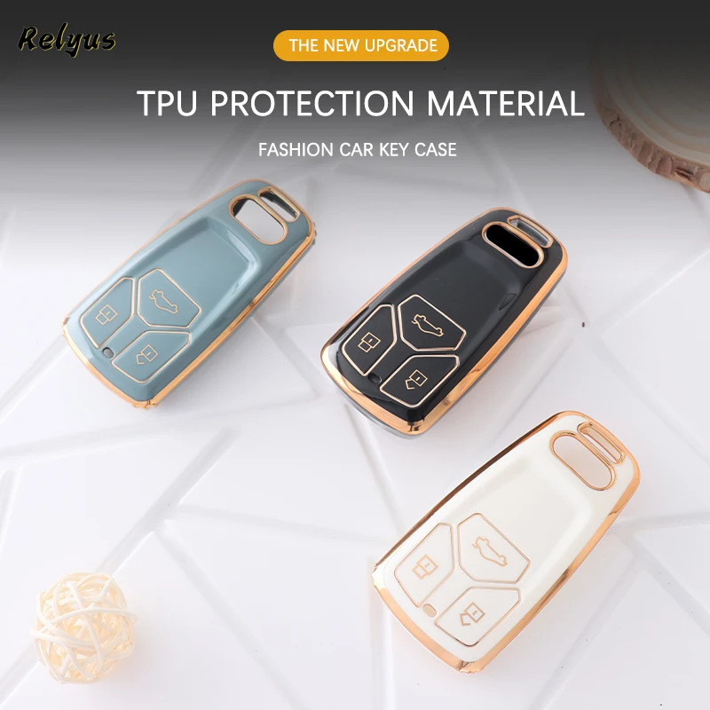 

Fashion TPU Car Key Cover Case Protection Shell For Audi A6 A5 Q7 S4 S5 S7 A4 B9 Q7 A4L 4m 8W TT TTS RS 8S Coupe Car Accessories