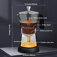 Cafetière électrique 480W, 300ml/6 tasses, cafetière italienne portable en aluminium pour la maison, percolateur pour la maison, noir 2