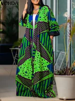 Plus Size VONDA Women Long Shirts 2024 Bohemian Cover-ups Blouse Printed Long Sleeve Cardigans Casual Loose Elegant Cardigans - Image 3