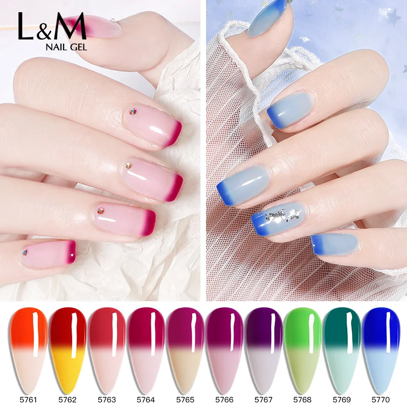 9 pcs 네일 젤 뜨거운 판매 새로운 시즌 색상 온도 네일 폴란드어 72 색상 변경 가능 젤 손톱 끄기