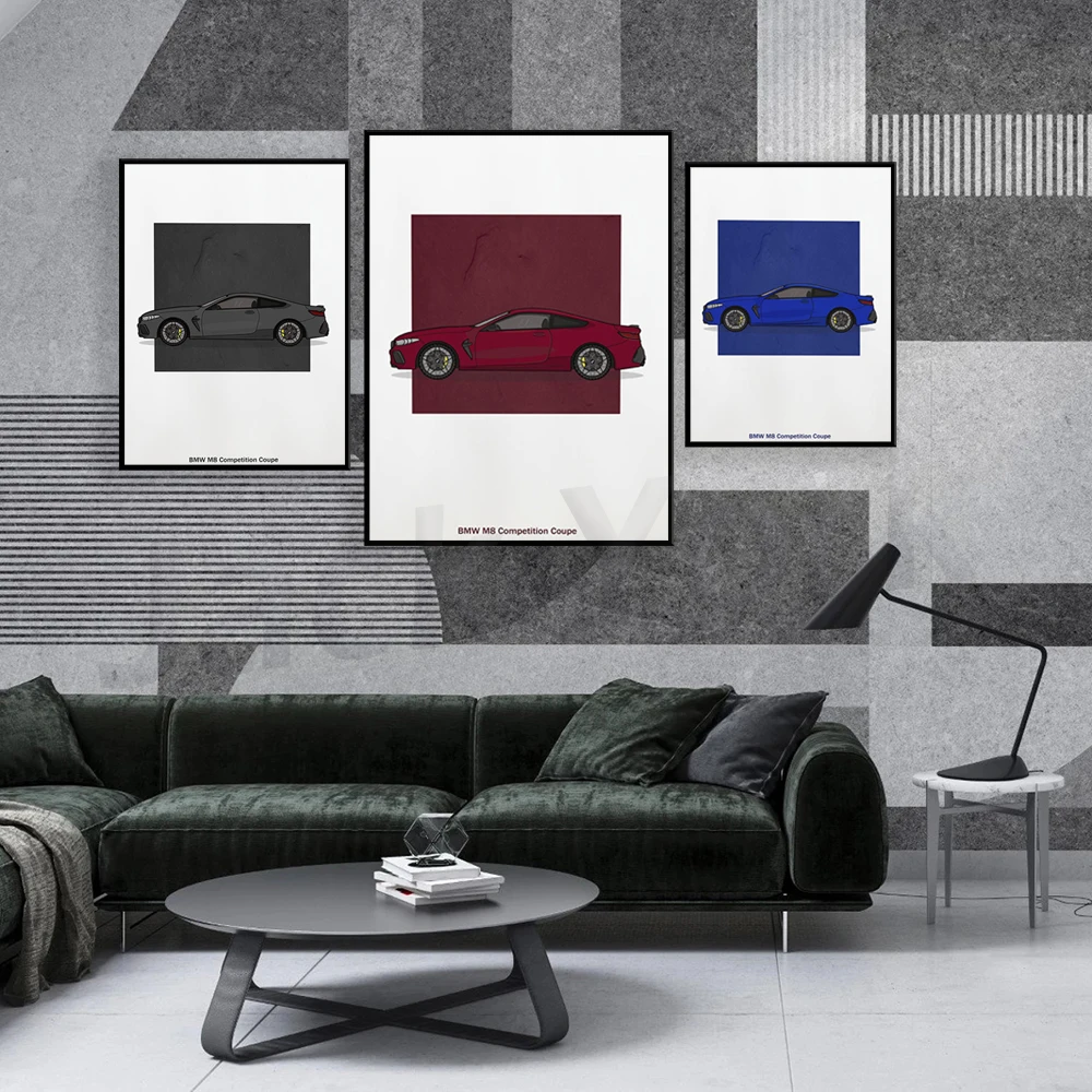 

M8 Competition Poster - Burgundy, a gift for car lovers