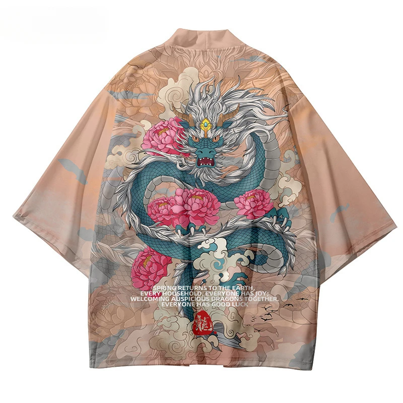 Women Men Cosplay Yukata Clothing Japanese Harajuku Kimono Plus Size 6XL 5XL Anime Chinese Dragon Cardigan Haori Shirts