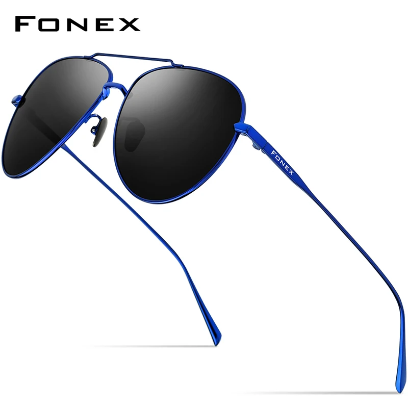 

FONEX Мужские Солнцезащитные очки-авиаторы из чистого титана, с защитой UV400