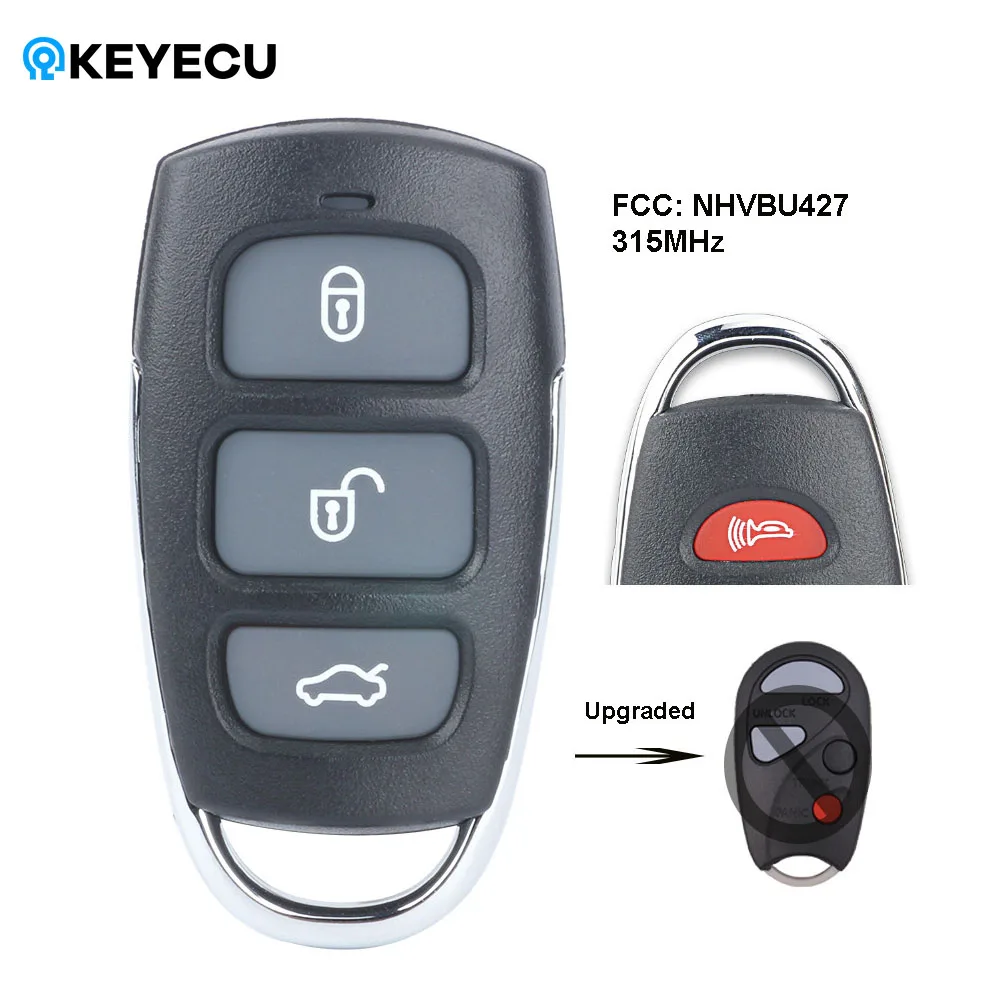 

Upgraded Remote Key fob Replacement 3+1 Buttons 315MHZ for Nissan Sentra 2000 2001 2002 2003 2004 FCC ID: NHVBU427