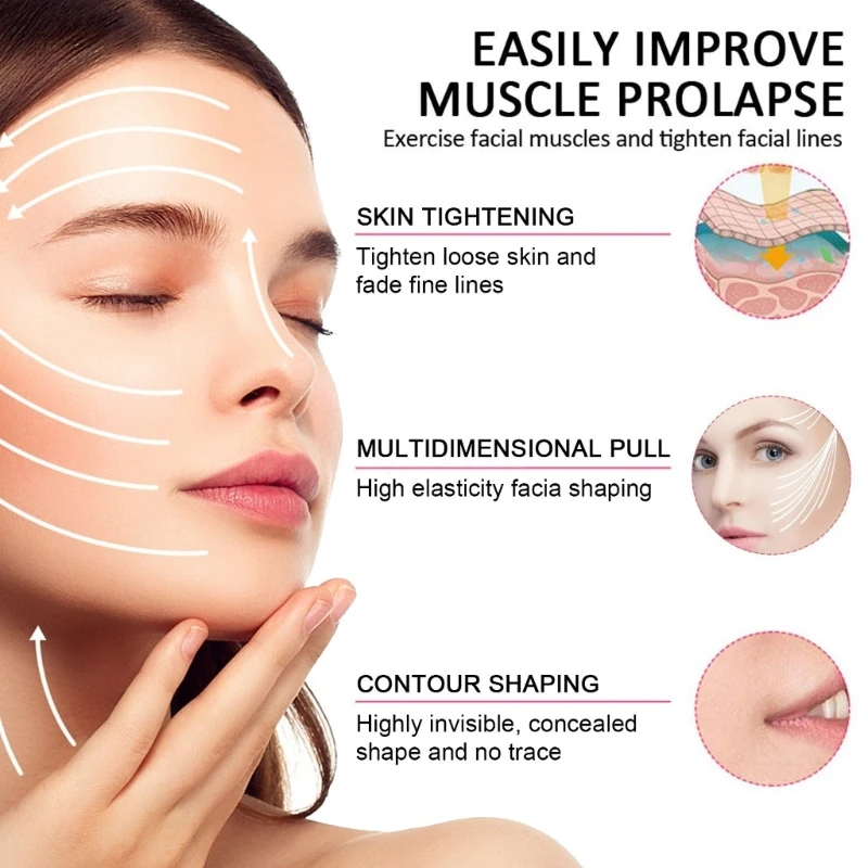 50LD 60Pcs 얼굴 리프트 테이프 보이지 않는, 얼굴 리프터 테이프 얼굴 리프팅 테이프 방수