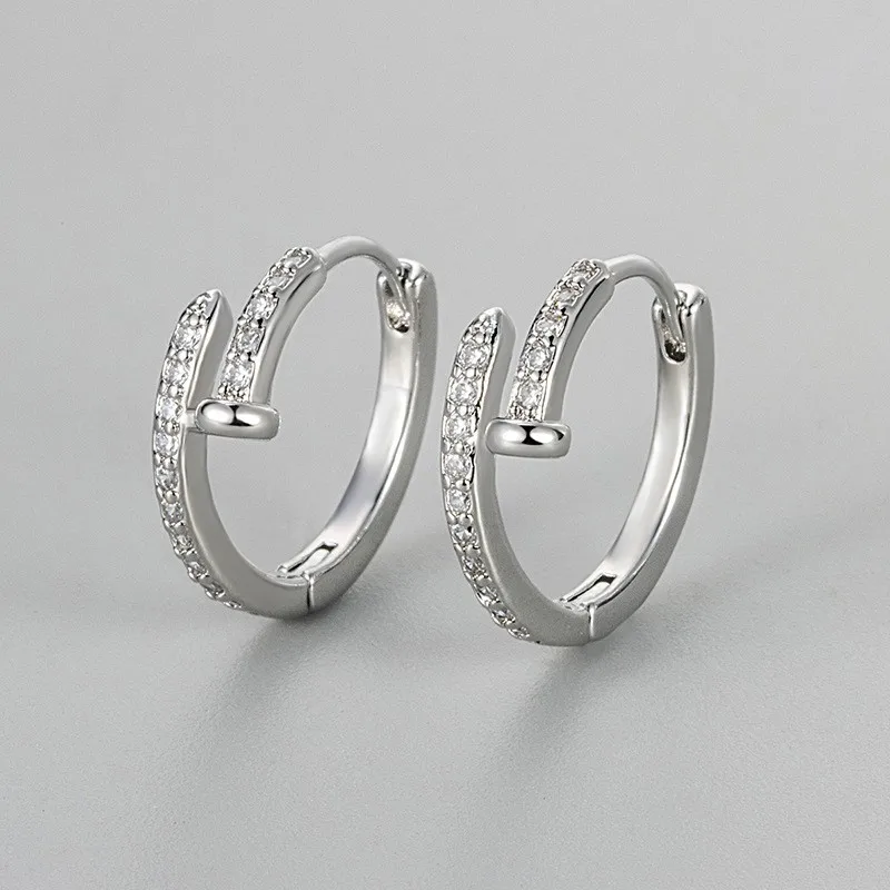 Elegant Inlaid White Zircon Nail Ring for Women Daily Wear Rings Party Jewelry Gifts Accessories