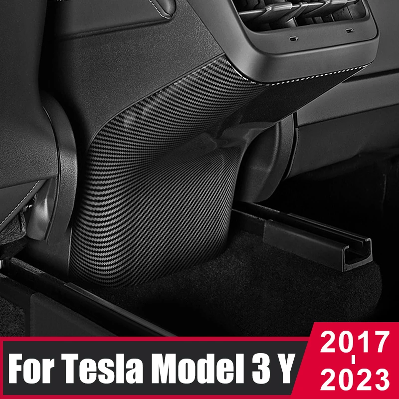 

Car Rear Armrest Cover Anti-kick Panel Protector Trim Sticker For Tesla Model 3 Model Y 2017- 2020 2021 2022 2023 Accessories