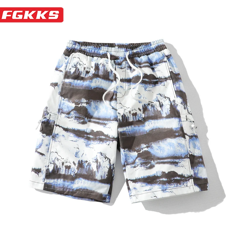 

FGKKS 2023 повседневные мужские шорты весна-лето новые трендовые пляжные шорты в стиле хип-хоп высококачественные дизайнерские шорты для мужчин