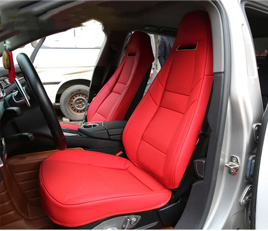 커스텀 핏 카시트 커버, 포르쉐 718 박스터 911 BMW Z4 아우디 TT 재규어 F 타입용, 내구성 있는 방수 나파 가죽, 2 시트
