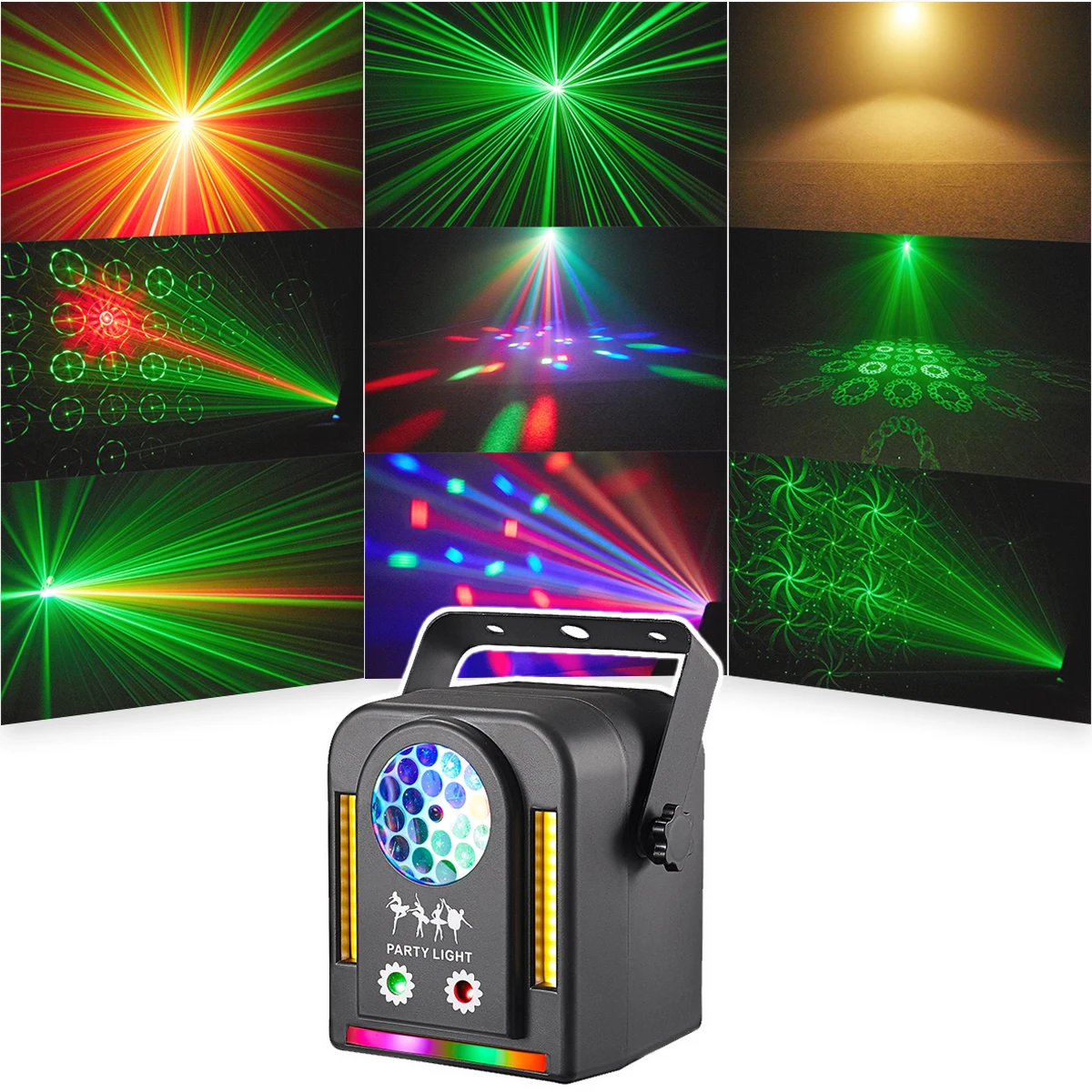 mini 4in1 Party effect lights with remote control flash stage lighting disco atmosphere decoration beam pattern laser strobe