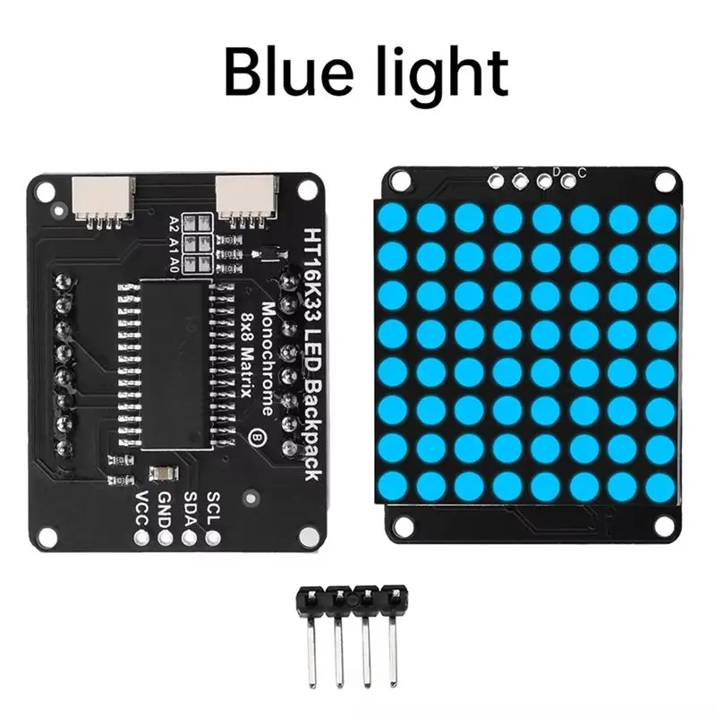AD23-DIY LED 전자 스크린 8X8 LED 도트 매트릭스 모듈 HT16K33 I2C 인터페이스 지원 확장 연결 블루 라이트