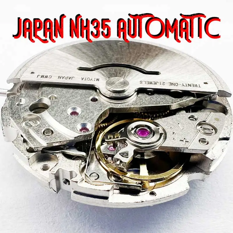 Japan Genuine NH35 Automatic Mechanical Movement 24 Jewels Mod Watch Replacement NH35A White Day Date Set mechanical watch movement watch replacement watch movement