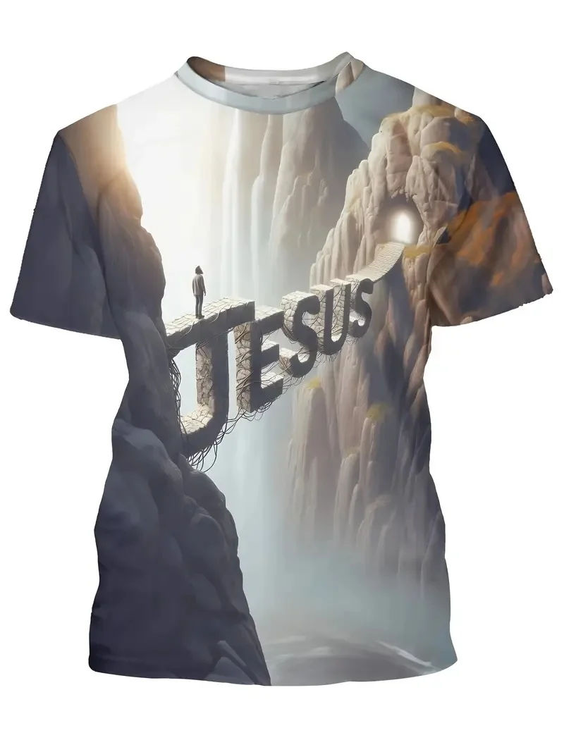 3D Print Jesus Praying Hands T Shirt Unisex Short Sleeve Tee