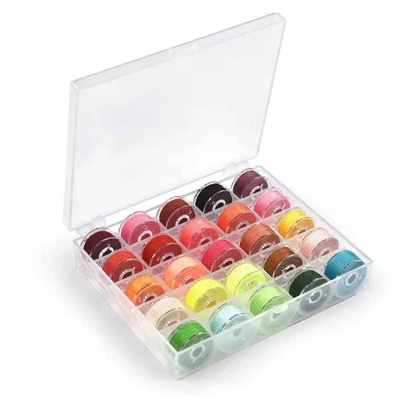 

Multicolor Bobbin Thread with Storage Box, Polyester Thread Spools, Sewing Machine Bobbins, Embroidery Accessories