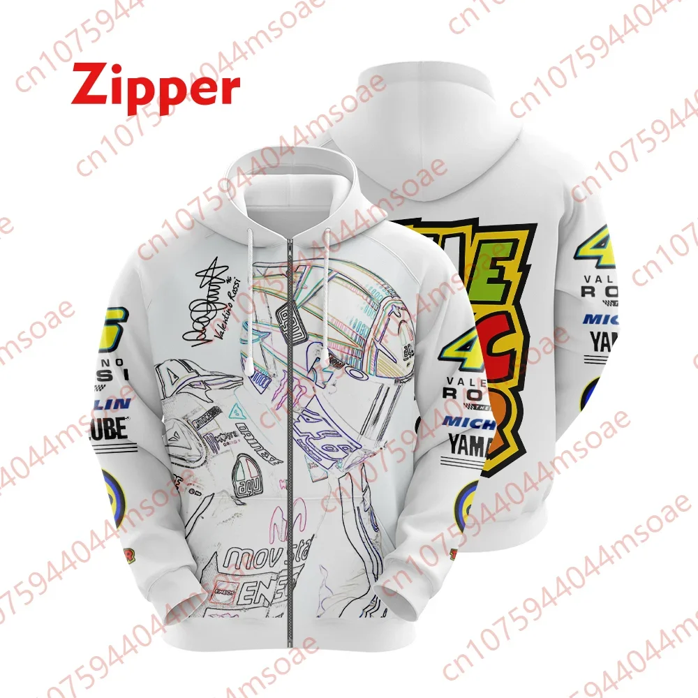 2024 Motorcycle Racing Hoodie Zipper 3D Digital Printing Men's Sportswear Harajuku Casual Jacket Personalized Street Apparel