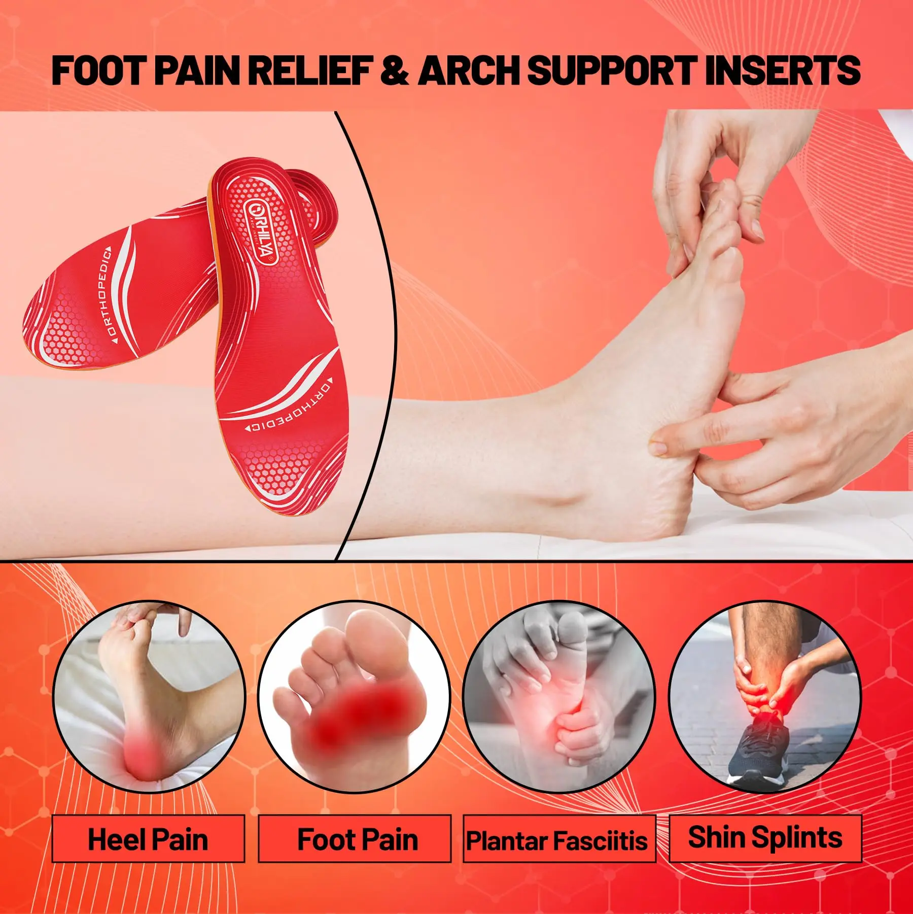 Arch Sore Heel Sole Of Foot Arch Support Insert Plantar Fasciitis