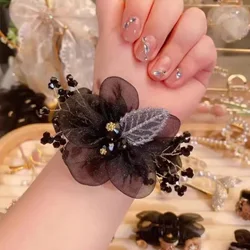 Women's High - Elastic Durable Hair Ties - Stylish and Comfortable Hair Accessories for Daily Wear (Black)