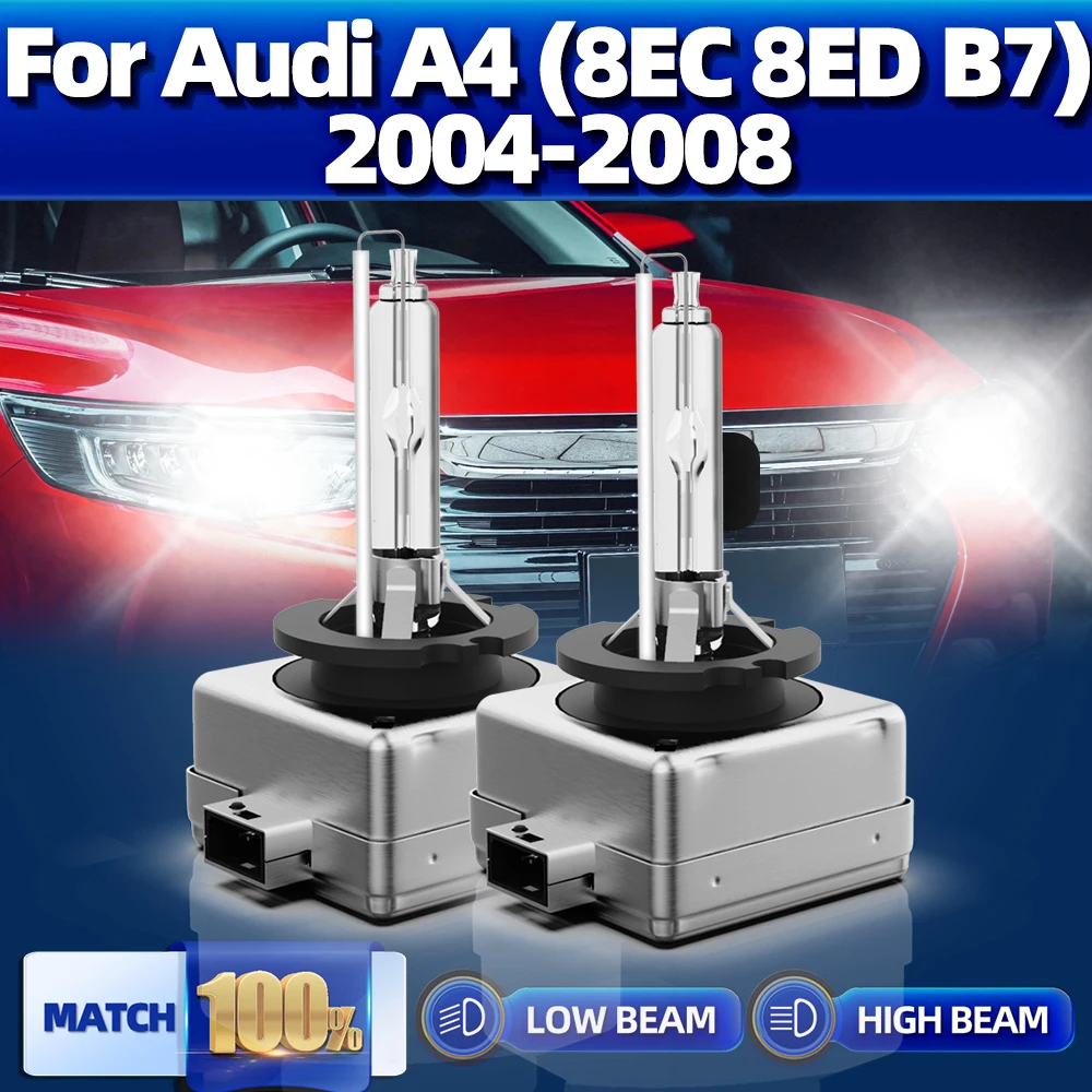 

2PCS Super Bright D1S Xenon Light Bulbs 35W HID Headlights 12V 6000K Car Lamp For Audi A4 (8EC 8ED B7) 2004 2005 2006 2007 2008