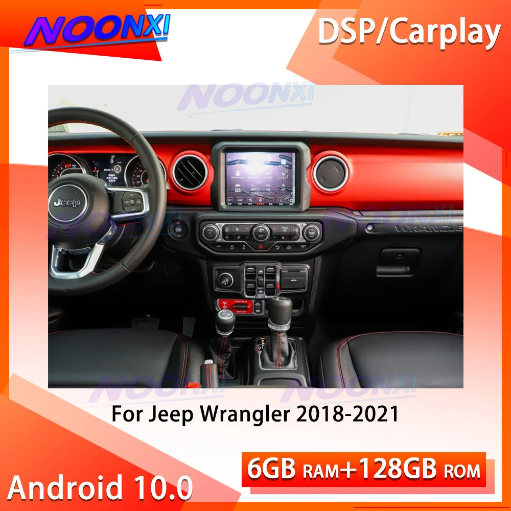 

6+128G Android 10.0 Car For Jeep Wrangler 2018-2021 Radio GPS Navigation Multimedia Receiver Player DSP Carplay Head Unit 2 Din