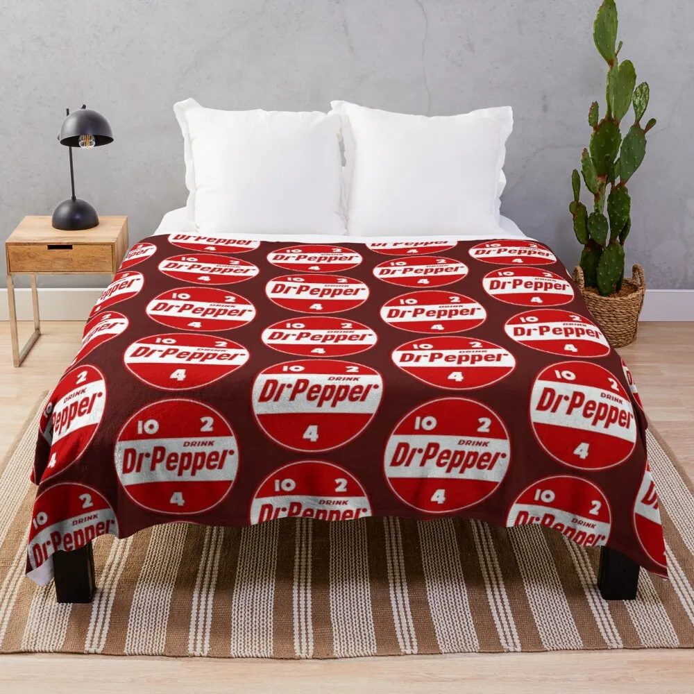 

1950's Dr Pepper Throw Blanket Decorative Sofa Blanket