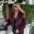 Winter Hot Trendy Iconic Blogger Fashion Burgundy Faux Fur Coat Women Overcoat Girls Shawl Collar Lamb Fur Jacket