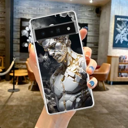 Aesthetic Collage Art Soft Clear Phone Case with Sculptures and Paintings Design for Google Pixel 5 (B7)