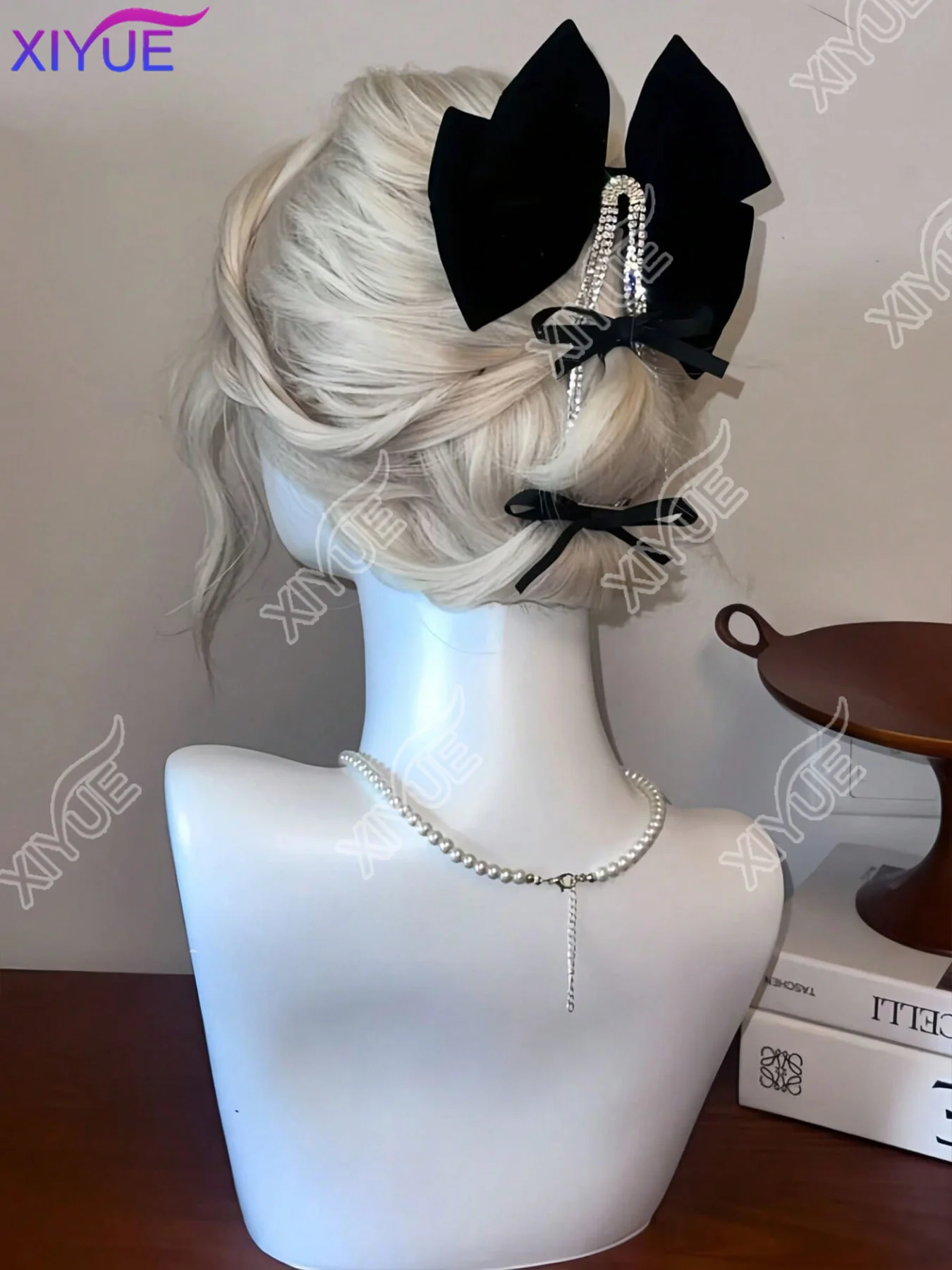 XY Blonde BOBO Synthetic Wigs Short Natural Wave Hair Wig For Women Party Daily Heat Resistant with Bangs Platium Golden Lolita