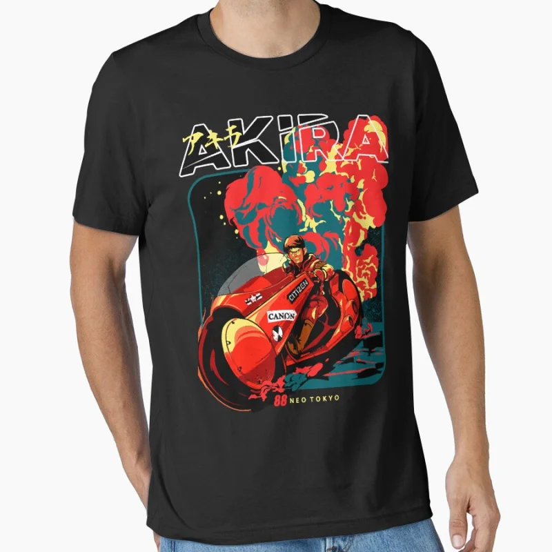 80er Jahre Retro Anime Akira Japan Manga bedrucktes Kurzarm-T-Shirt mit Rundhalsausschnitt für Männer Große Größe Erwachsene Tops S-6XL