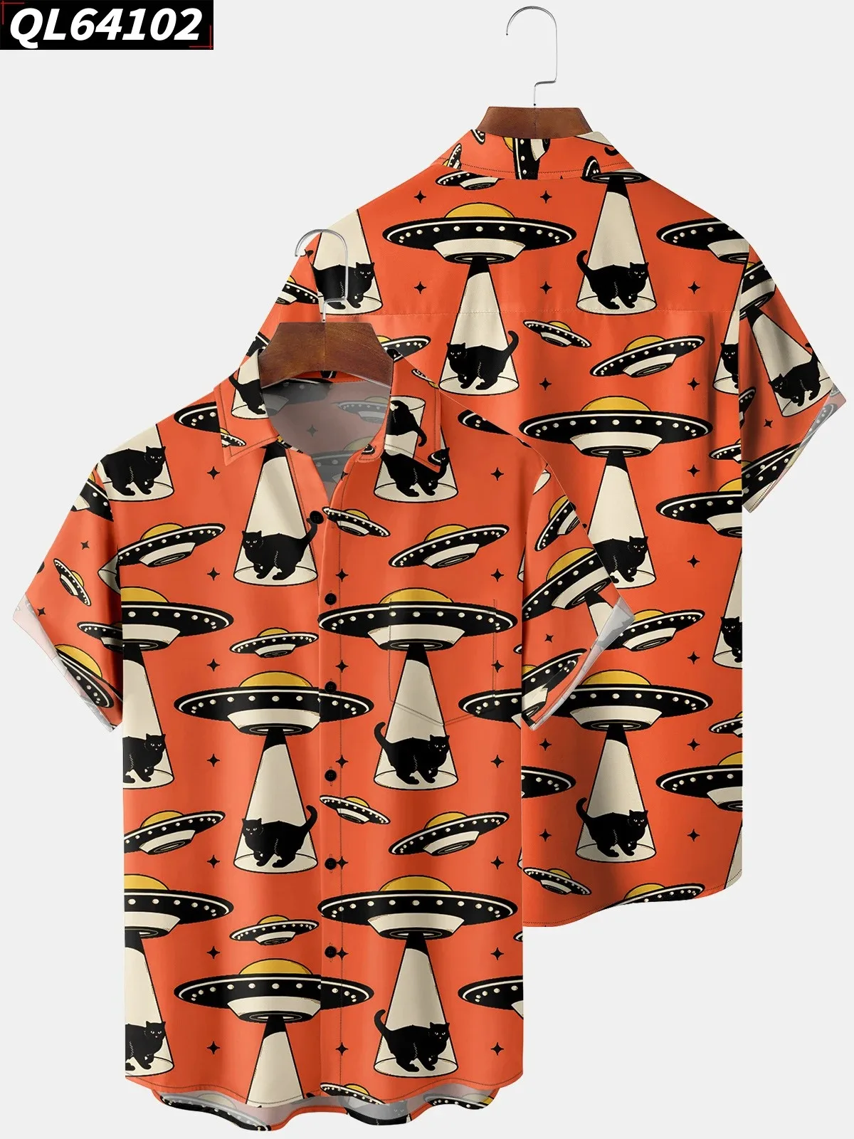 Elegant Summer Men's Shirts High Quality Tops Clothing Cats Dogs Pet Pattern Camisas 2024 New Hawaiian Shirt Man Causal Blouses