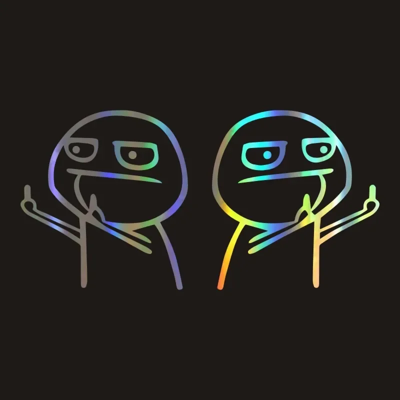 Middle Finger Man Sticker Car Sticker Auto Cartoon JDM Sticker Funny Middle Finger Reflective ...