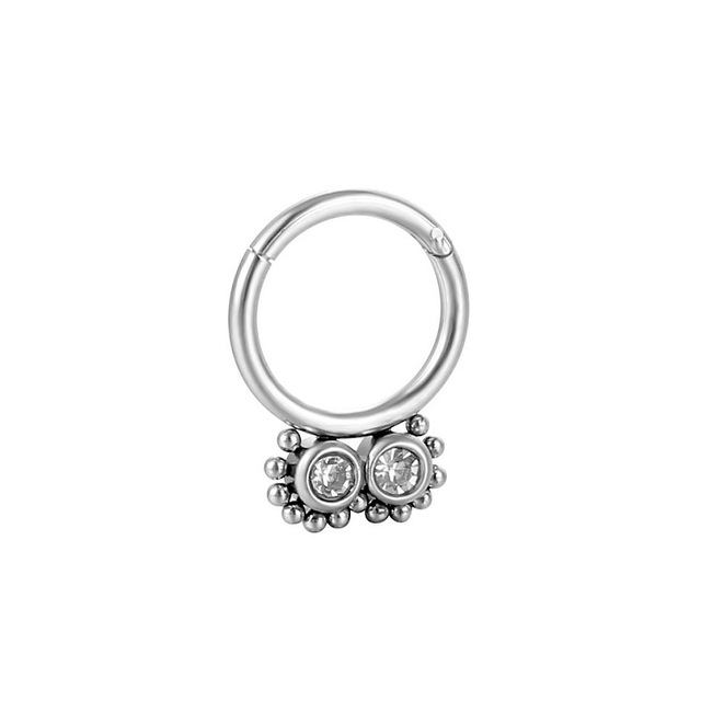 Nose Piercing Ring Hinged Segment Zircon Septum Piercing Clicker Opal Ear Cartilage Tragus Helix Lip Nariz Pircing Cuff Goth