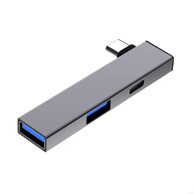 Compactly Aluminum USB C Hub USB3.0 Hub Type C to Type C and Double USB Port Hub for Versatile Devices Connectivity