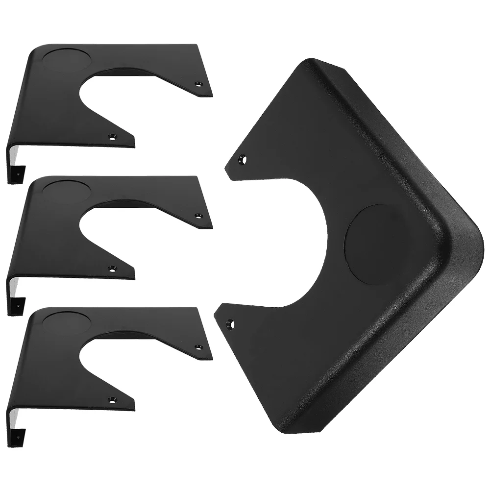 Pool Table Metal Corner Plates (Set Of 4) - Resin Hard Plastic Billiard Corner Protectors, Silver, 18.2cm