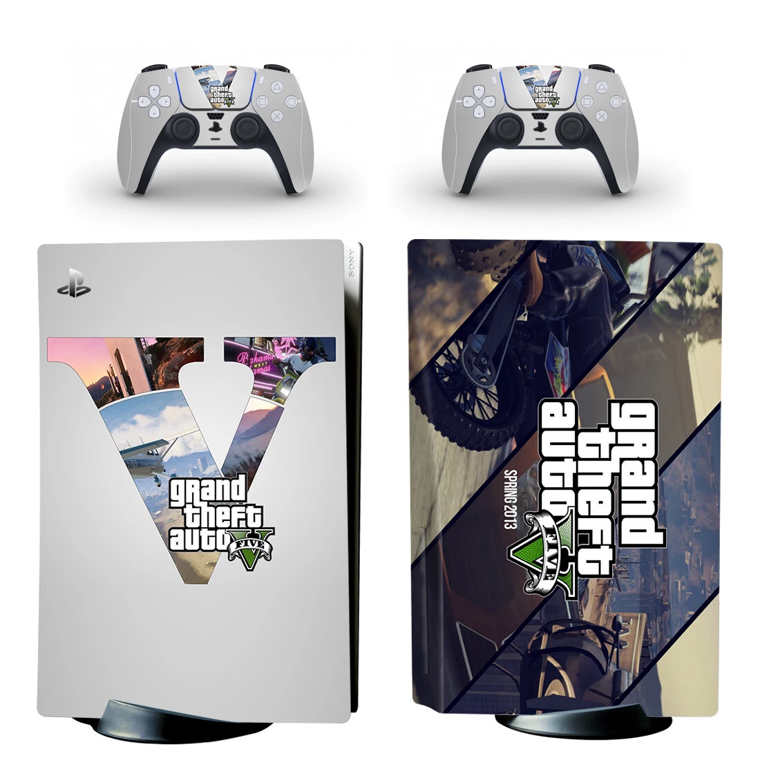 Grand Theft Auto V GTA 5 PS5 Disc Sticker Decal Cover para PlayStation 5,  consola y 2 controladores PS5 Disk Skin Vinyl| | - AliExpress