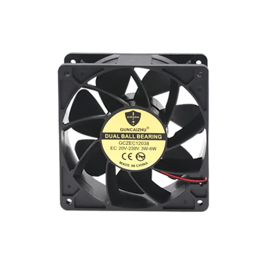 Dual Ball Bearing 120MM 12CM 12038  CPU Fan 120x120x38mm EC20V-230V DC24V36V48V220V  Frequency Converter Cooling Fan 2PIN 12038 12cm metal speed control fan motorcycle air cooled oil cooled modified 12v 1 9a