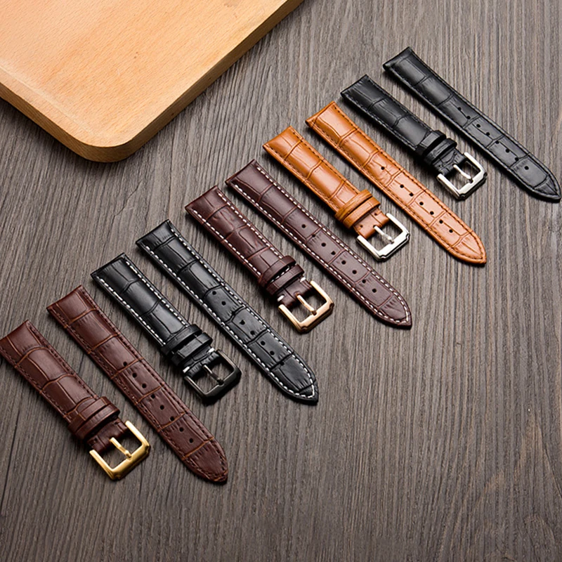 Elegant Genuine Leather Watch Strap - Premium Wristband with Gift Box