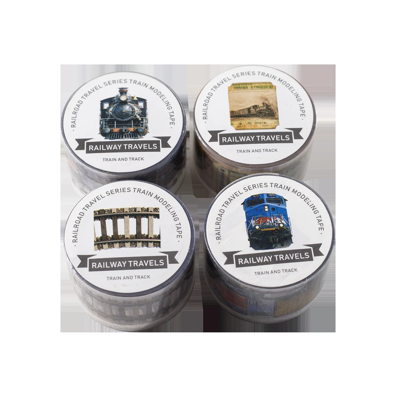 1pcs DIY 장 접착 테이프 철도 트랙 위의 일본 여행 와시 테이프 마스킹 스티커 문구류