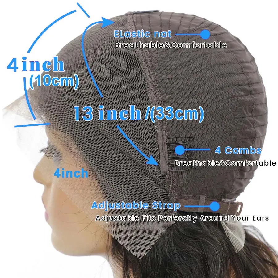 Highlight 13x4 Lace Front Wig Deep Wave 13x4 Lace Frontal Wig Remy Human Hair P4/27 Honey Blonde Pre Plucked For Women