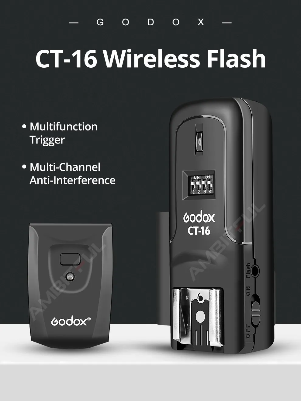 Description Picture 2 of itemGodox CT-16 Trigger 16 Channels Wireless Radio Flash Transmitter Receiver (option) for Iconic Brand Nikon Pentax Studio Speedlite Flash