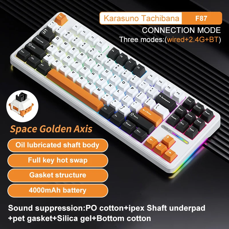 AULA F87 Pro Mechanical Keyboard Customized Wired 2.4g