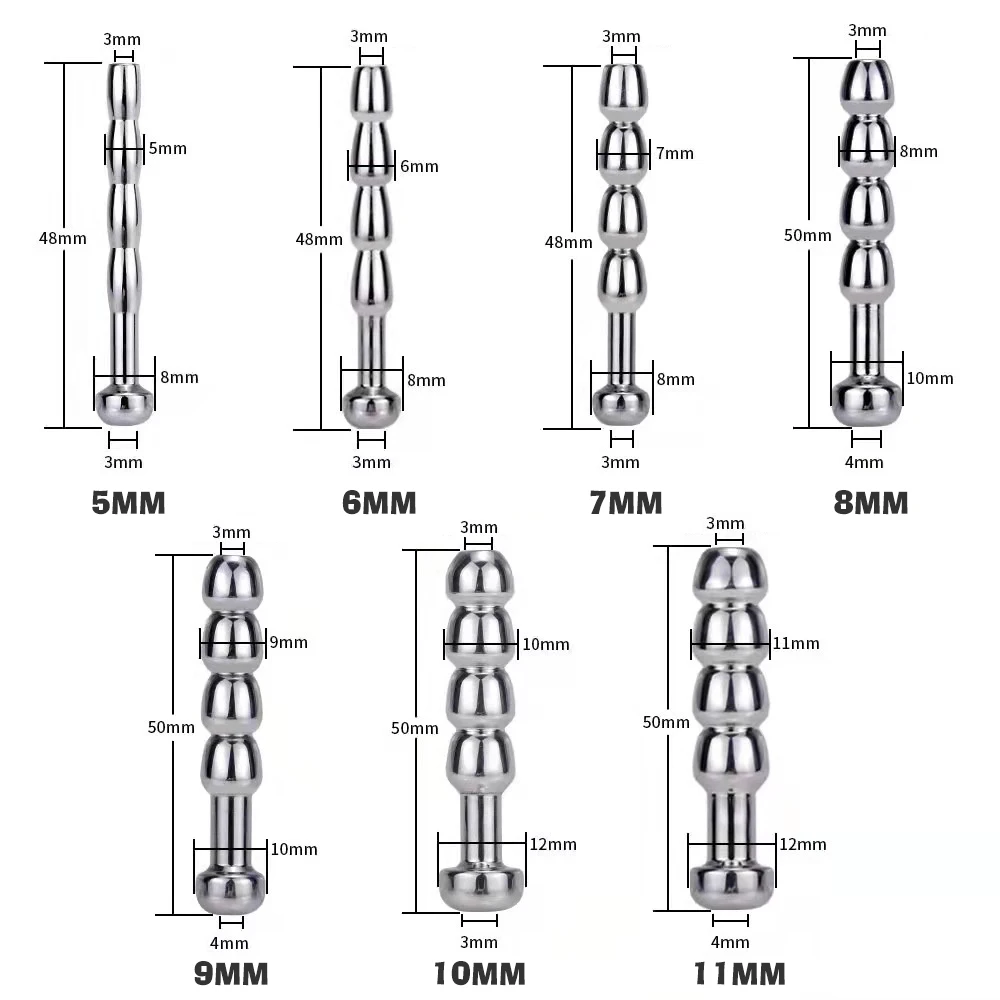 7 Sizes Metal Penis Plug Urethral Sounding for Male Masturbation Steel Horse Eye Sticks Prostate Stimulation Bladder Massage Rod