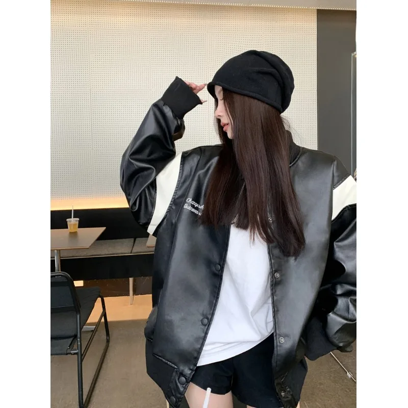 Y2K Removable Motorcycle Jackets Women American Vintage Oversize Coats Female Harajuku Racing Outwears Ladies Abrigo Mujer chic office lady polo blazer long sleeve cardigan coats women clothing autumn jacket ladies outerwear stylish tops abrigo mujer