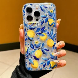 Vibrant Lemon Print Shockproof TPU Phone Case with Air Cushion Protection for iPhone 13 Mini (T6106)