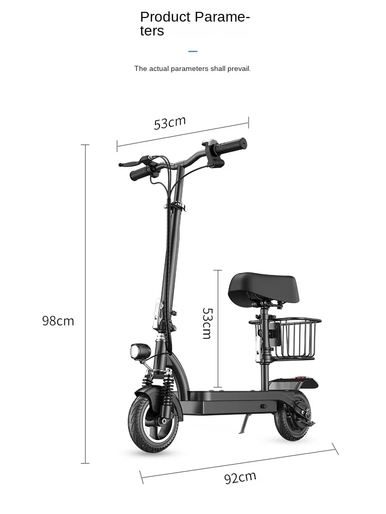 

YY Scooter Mini Ultra-Light Portable Folding Small Women's Scooter Battery Car